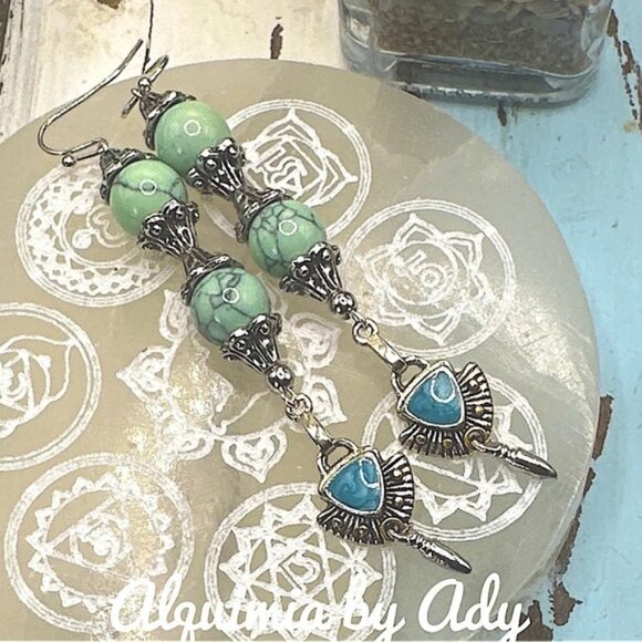 Alquimia Green and Blue Earrings - Picture 1 of 1